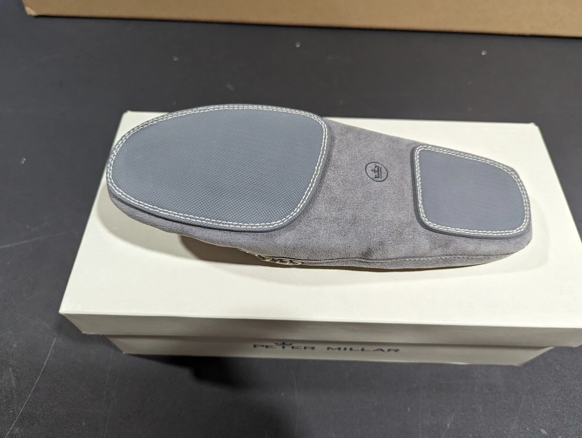 NEW IN BOX WOMEN S PETER MILLAR SHEARLING LINED SUEDE SLIPPERS