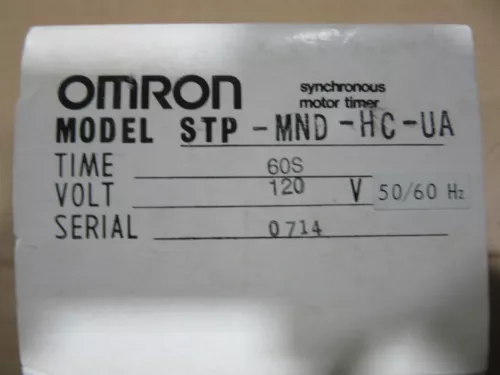 Omron STP-MND-HC-UA Synchronous Motor Timer 60S 120V NEW!!! in Factory Box