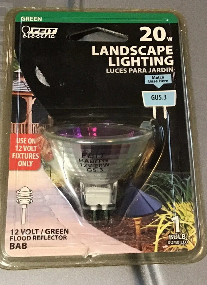 4 FEIT Electric 20 Watt 12 Volt GREEN Reflector Floodlight GU5.3 Base BAB NIP - Image 2 of 3