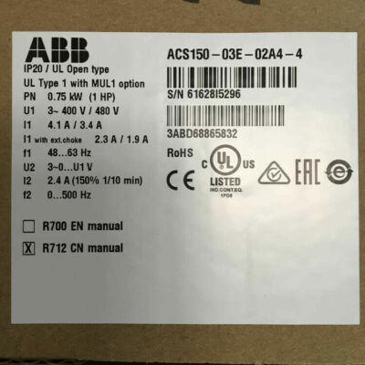 Expedited delivery ABB Inverter ACS150-03E-02A4-4 NEW