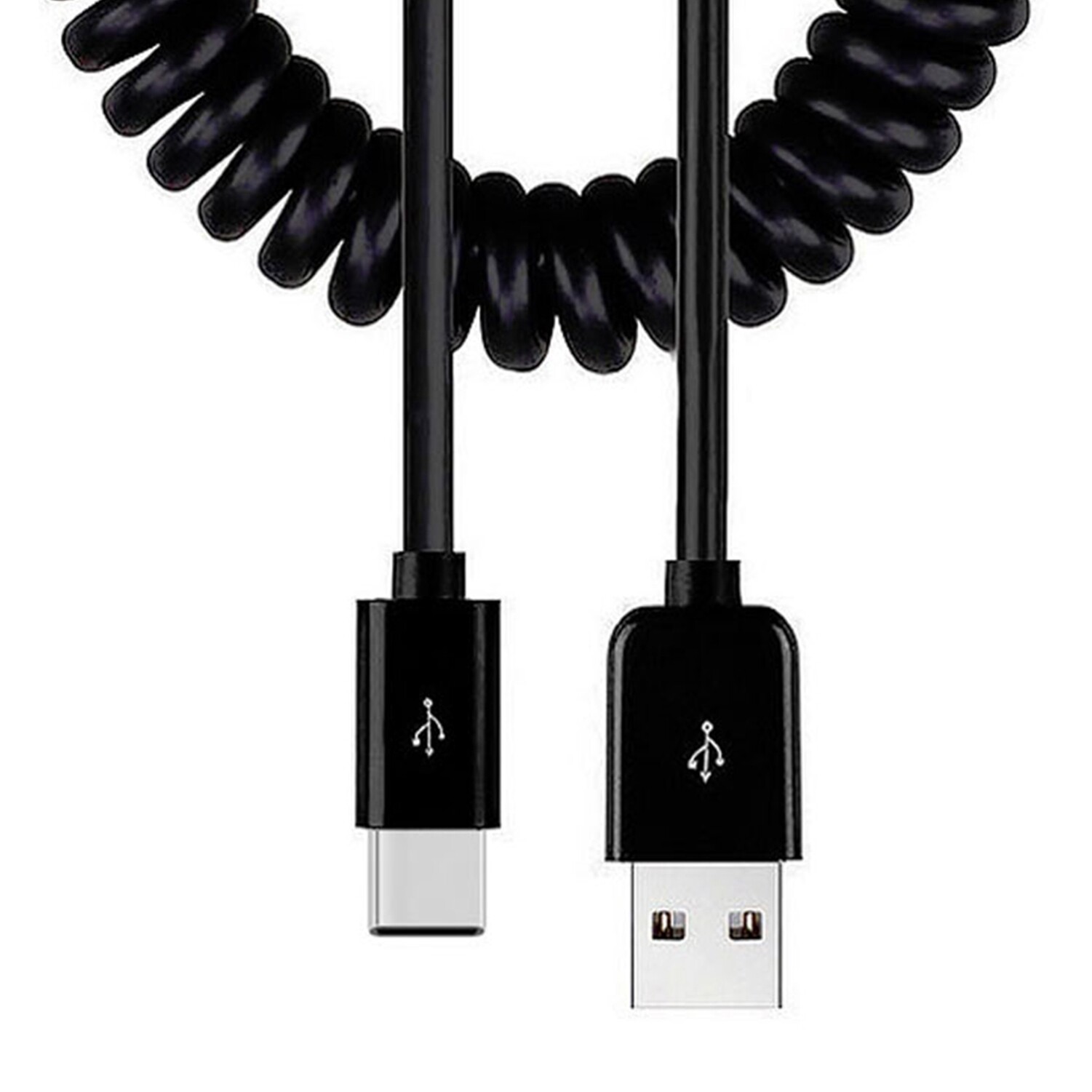 For Samsung Galaxy S23/Ultra/Plus - Coiled USB Cable Type-C Charger Cord USB-C