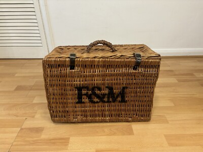 Vintage Genuine Fortnum And Mason F&M Picnic Hamper Wicker