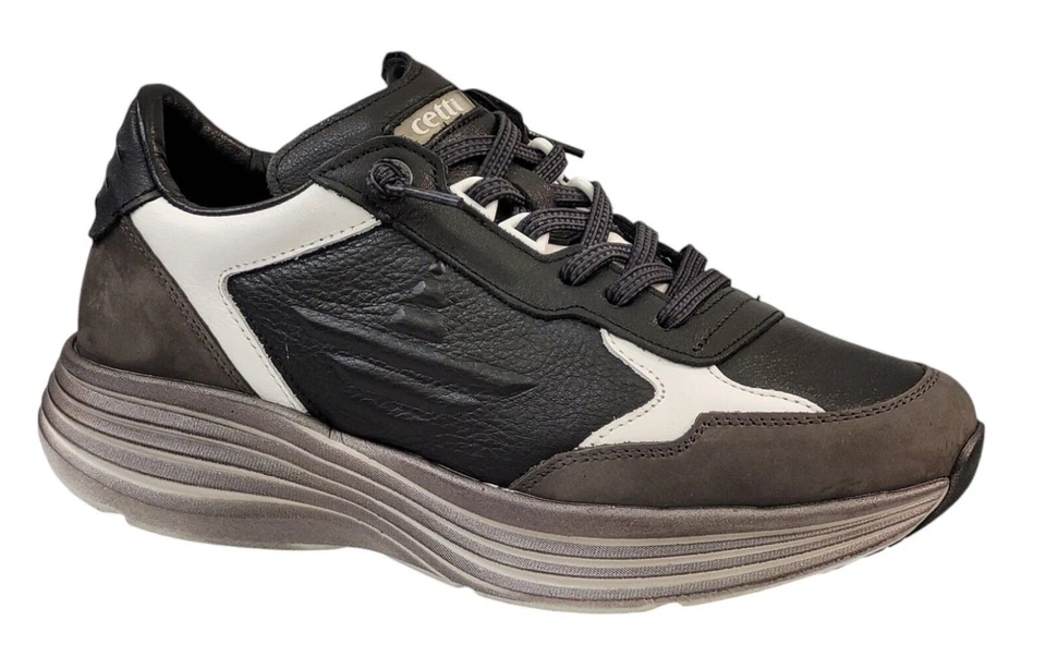 Zapatillas Cetti C-1362 negras de cuero auténtico para hombre con plantilla intercambiable - Imagen 2 de 4