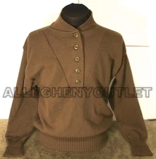 US Military 100% Acrylic Army Jeep SWEATER 5 Button Warm - SMALL (34-36) GC