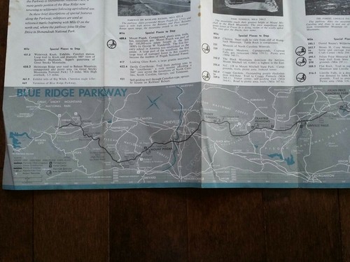 Vintage 1976 Blue Ridge Parkway North Carolina Virginia Travel Brochure Map - 第 9/12 張圖片