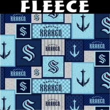 NHL Seattle Kraken Patch 1177-KRA Fleece Fabric by the Yard