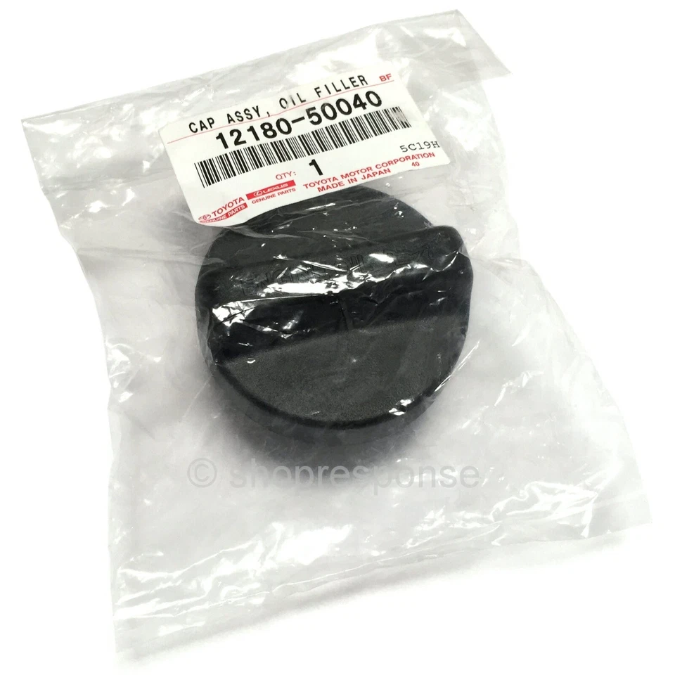 Tapa de aceite negra sin letras blancas OEM JDM Toyota Lexus 12180-50040 JAPÓN Foto 2 de 2
