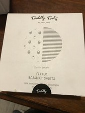 Cuddly Cubs Jersey Cotton Bassinet Fitted Sheets - 2pk