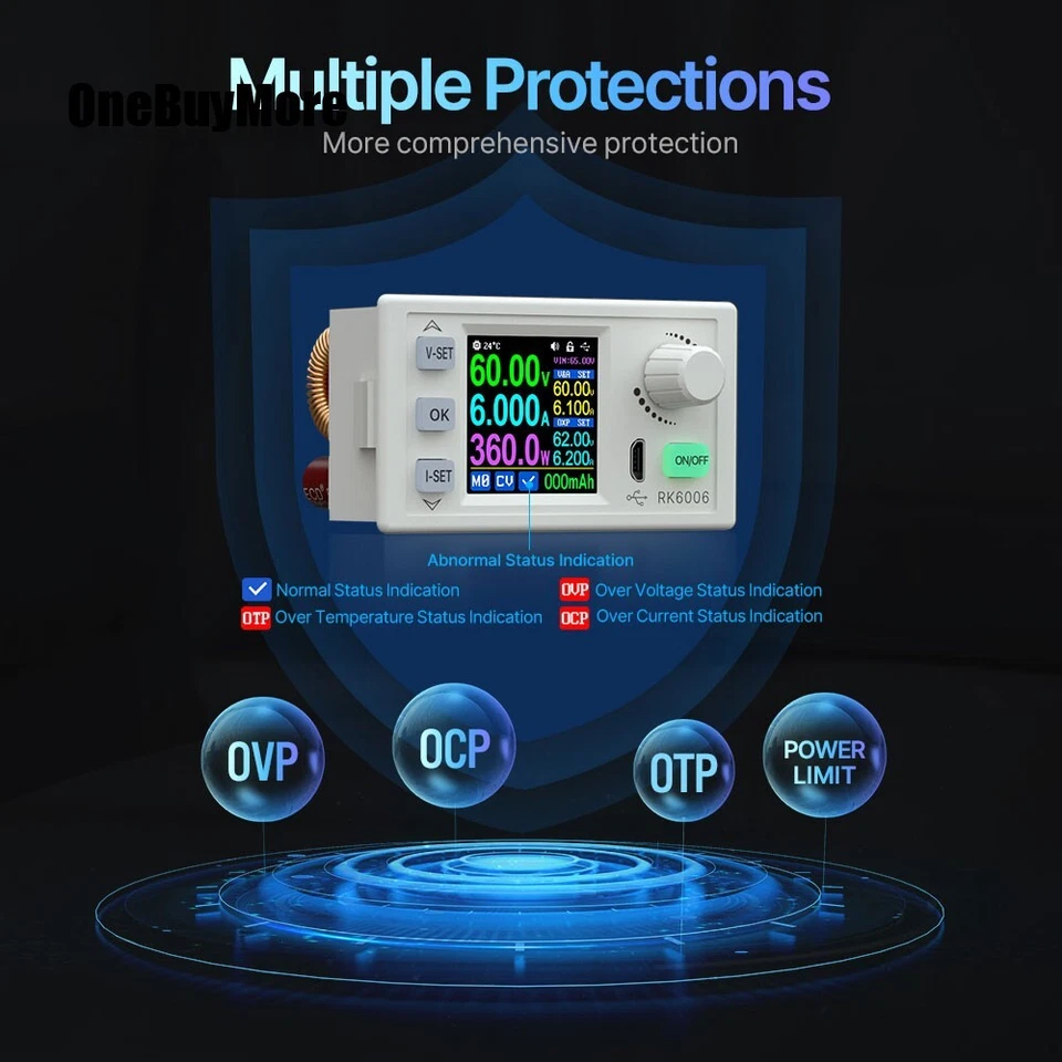 RK6006 60V 6A DC Fuente de Alimentación Mini Programable con Comunicación USB 1 PCS Nuevo Foto 3 de 4