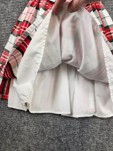Carter's Kid Plaid 100% Cotton Holiday Dress Youth 10 Lined Chritmas Cap Sleeve - Picture 5 of 11