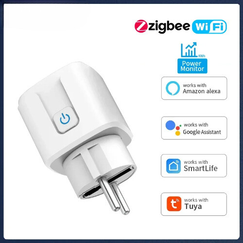 Smart Plug WiFi/Zigbee Socket EU Power Monitor Timing Function Voice Control-image