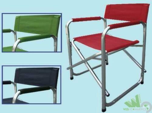 Sedia Regista In Alluminio Vette CDF00031 – Struttura Tubolare, Braccioli Imbottiti, Portata 150 Kg, Colore Verde, Per Esterno E Interno