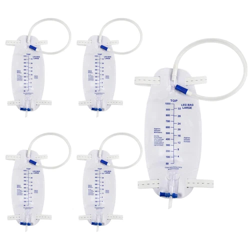 1/5/10Pcs Easy-Tap Catetere Gambe Sacchetto di Drenaggio Urinario Valvola Anti-Reflusso 32 OZ - Foto 14 di 15