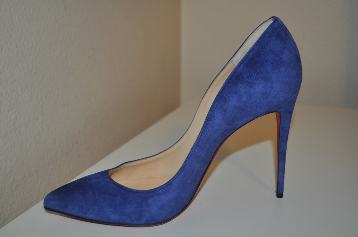 Christian Louboutin So Kate Pointy Toe 120 Pump Shoe Marine Suede