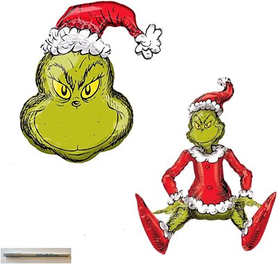 Grinch Who Stole Christmas & Sitting Grinch Balloon Birthday Party Decorations