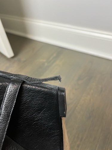 Elizabeth And James Wedge Booties 6.5 Black Leather Zipper Front Buckle Detail - Picture 13 of 17