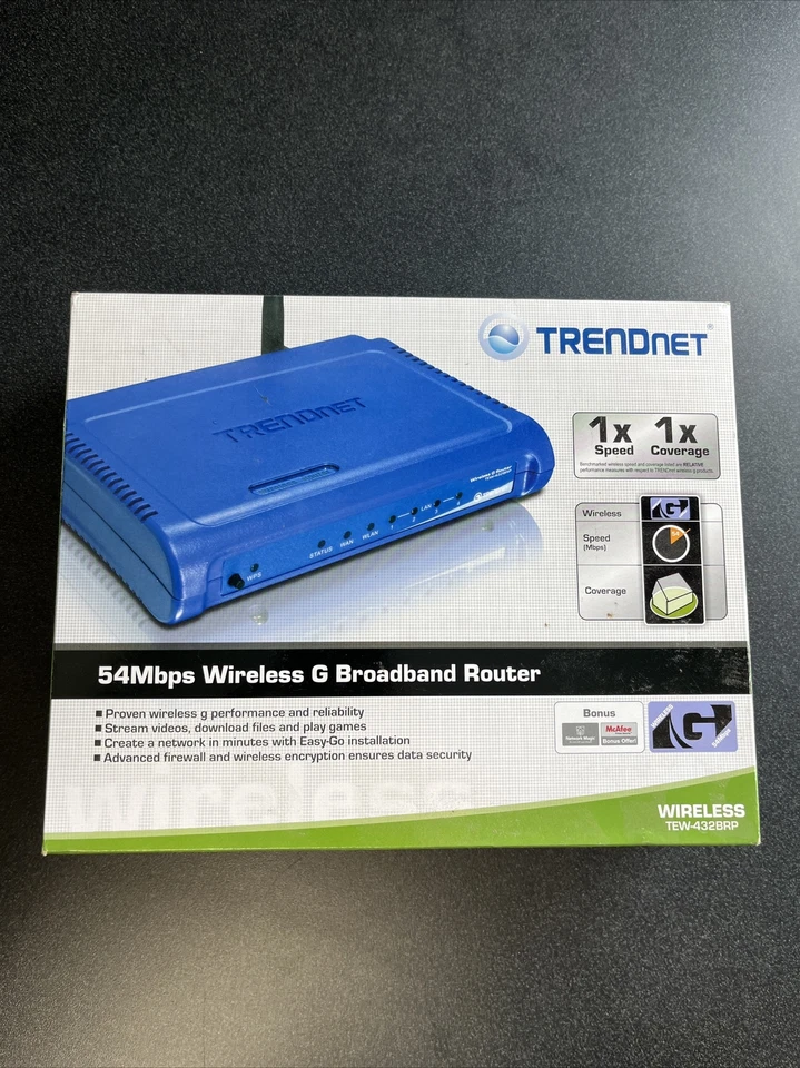 TRENDnet TEW-432BRP 54 Mbps 4-Port 10/100 Broadband Wireless Firewall Router-New - Image 2 of 4
