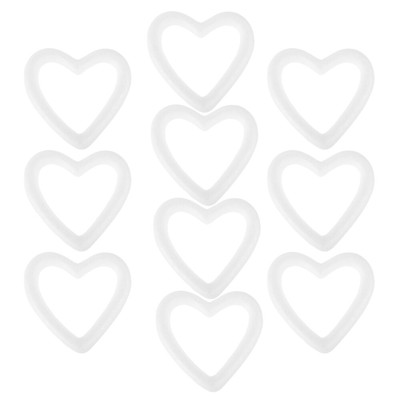  10pcs DIY Foam Herzkranz unbemaltes Herzform Ringmodell für Valentinstag