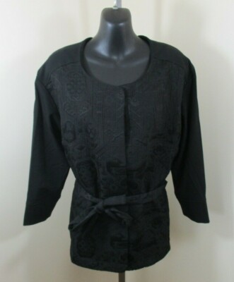 Custommade Jacket/Blazer 38 Belted Evening Wear Black Tania New