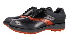 PRADA SNEAKERS DRESS SHOES 2EE260 GOLF GREY BLACK ORANGE NEW US 6.5 EU 39,5