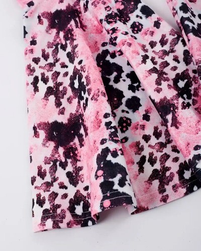 NEW Boutique Girls Pink Cow Print Bell Bottoms Outfit - Picture 4 of 9