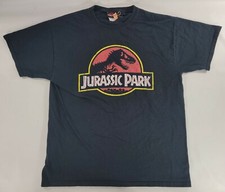 Vintage Style Official Tag Jurassic Park T-Shirt T Rex Dinosaur Logo Men's Sz L