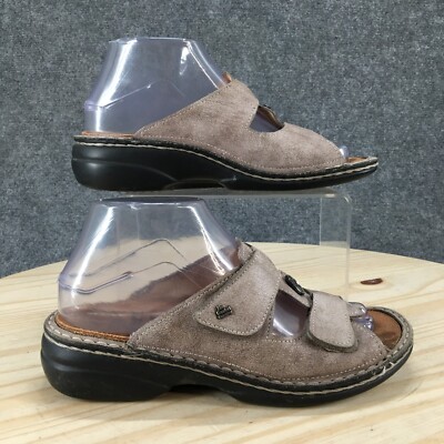 Finn Comfort Sandals Womens 37 Pattaya Comfort Wedge Buckle Straps Slides Gray