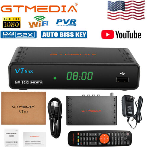 GTMEDIA V7S5X FTA Satellite TV Receiver PVR SAT DVB-S2/S2X HD 1080P Box+USB WiFi