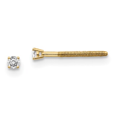 1.7mm 14k Gold .05ct. VS2/SI1 G-I Diamond Stud Thread on/off Post Earrings