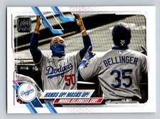 Hands Up! Masks Up! Betts Bellinger) 2021 Topps #303 Dodgers