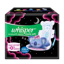 Whisper Bindazzz Nights Koala Miękkie podkładki higieniczne, XXL + 10 serwetek / Darmowa wysyłka