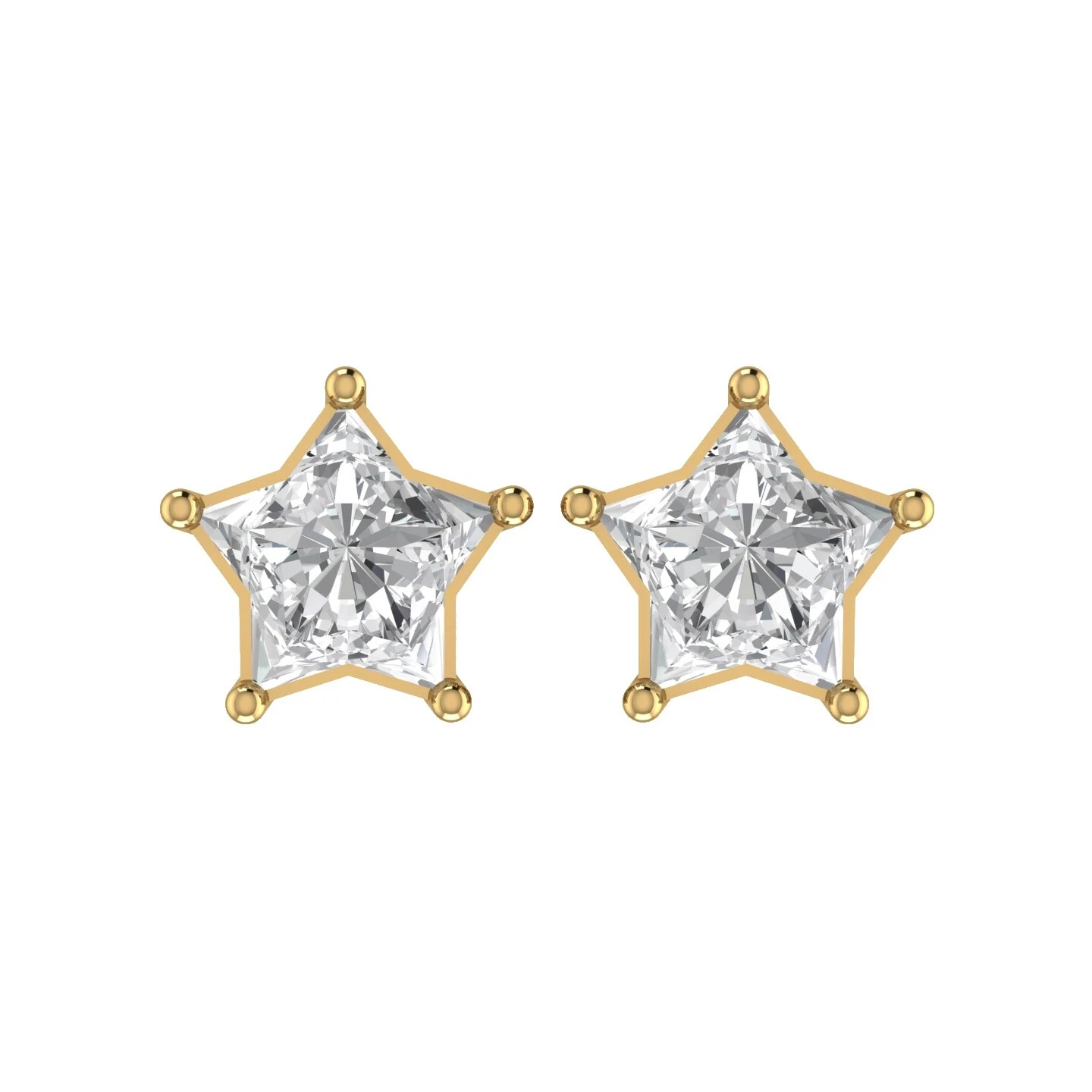 Модные серьги покрытые желтым золотом звезда