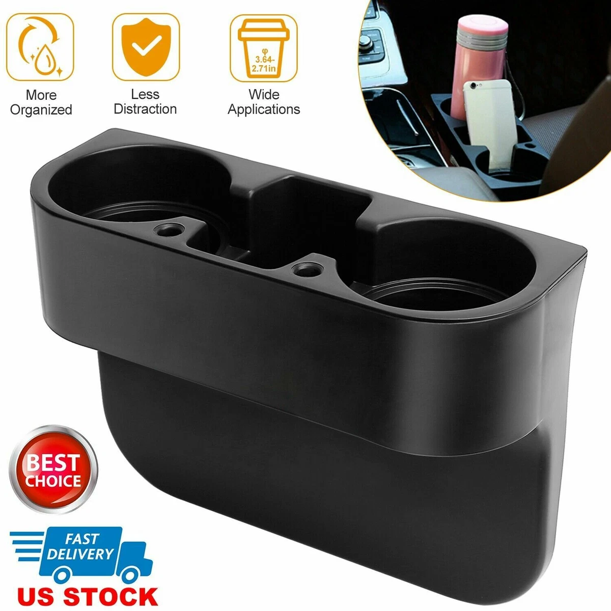 Universal car top seat cup holder