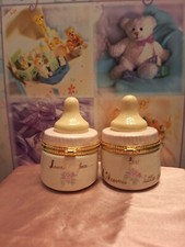 Baby Bottle Trinket Boxes For Twin Baby Girls Vintage 