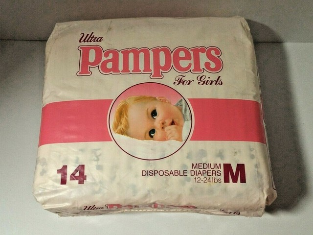 Vintage Unopened Ultra Pampers for Girls Plastic Backed