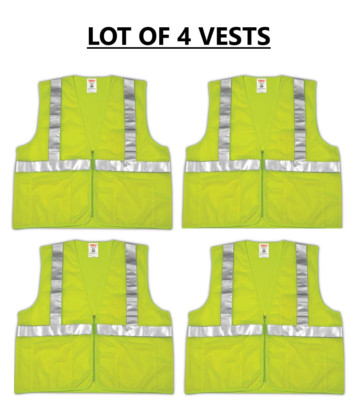 Safety Vest Class 2 Type R High Vis Lime JOB-SIGHT HIGH VISIBILITY (SIZE: 2X-3X)