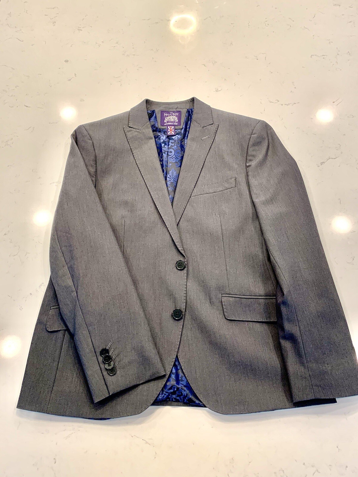 FILA Giacca blazer uomo The Savile Row taglia 40S (taglia reale 41S) stile moderno grigio.