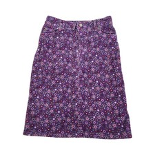 The Childrens Place Girls Purple Floral Corduroy Skirt Size 10 Cotton Stretch