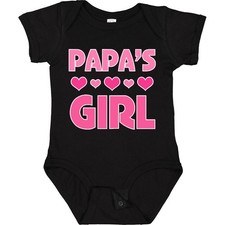 Inktastic Papas Girl Granddaughter Baby Bodys...