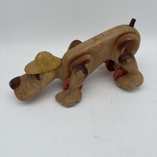 Vintage Hasbro Digger Dog Blood Hound Pull Sherlock Holmes Missing Ears - Picture 6 of 10