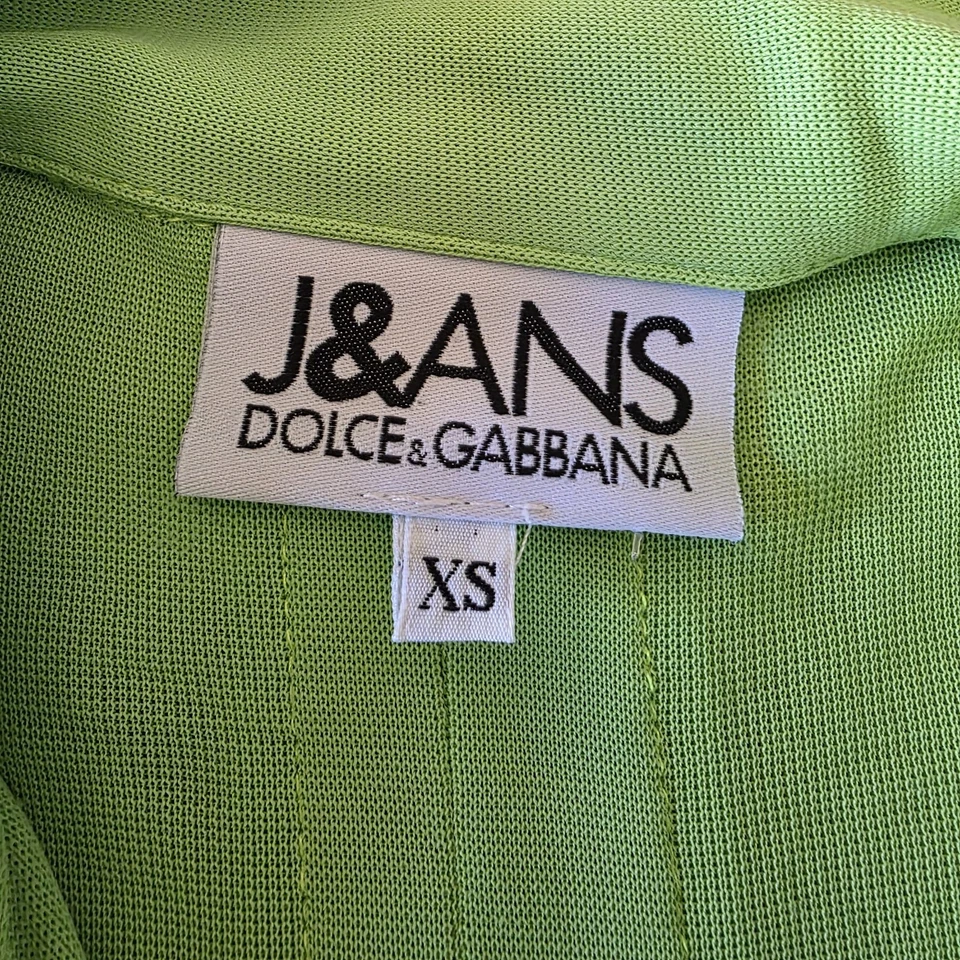 Dolce & Gabbana Jeans Women’s XS Sheer Lime Green Button Blouse Top Italy Y2K - Image 3 of 4