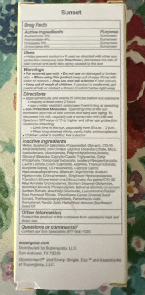 NIB Supergoop! Glow Screen Sunset SPF 40 Broad Spectrum Sunscreen 1.7 Fl Oz - Image 3 of 4