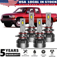 4x For Gmc Sierra 1500 2500 3500 Hd 1999-2006 Led Headlight Kit Highlow Bulbs