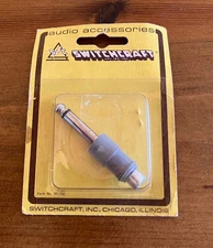 NOS VINTAGE SWITCHCRAFT 1/4 INCH PHONE PLUG TO FEMAILE RCA ADAPTER MF-702