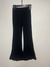Girls Black Flare Pants Size 5-6 Years SOFTMILK Stretch Elastic Waist