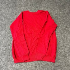 Hanes Sweatshirt Mens Large Red Raglan Sleeve Cotton Blend Made in USA Vintage