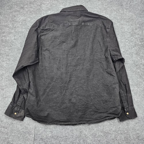 Camicia Wrangler uomo 2XL nera western perla snap denim manica lunga cowboy rodeo - Foto 5 di 5