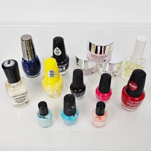 Lot 10 Nail Polish Dip Powder Gellen LA Colors Wet n Wild Gel Shine Set Kit