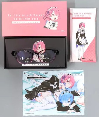 Re:Zero Emilia Rem Ram Anime Glasses Frame Plastic No Lens Excellent Japan Colle