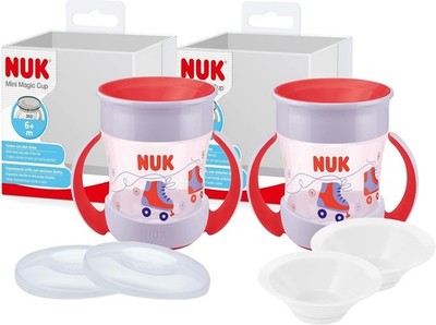 NUK Mini Magic Cup Set   2x Rollschuh Becher 160ml + Zubehör, BPA-frei
